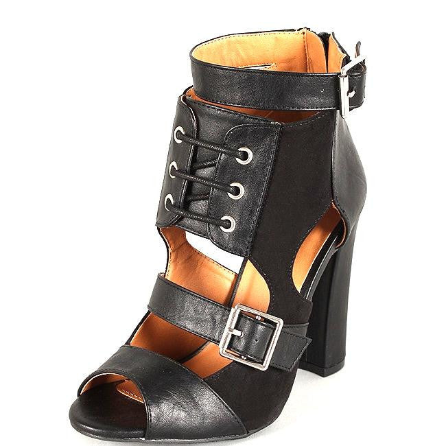 Leather 2024 bootie sandals